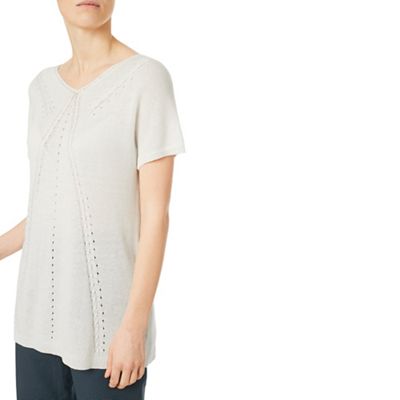 Pointelle relaxed jumper